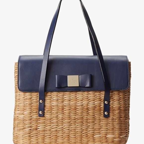 Kate Spade Navy and Tan Woven Shoulder Bag - Picture 11 of 11